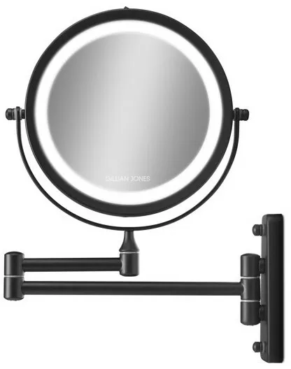 Gillian Jones - Veggspeil x10 Forstørrelse & LED Lys Matt Svart